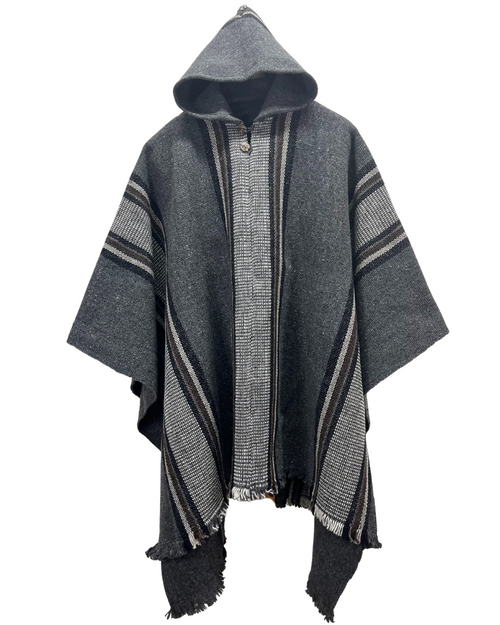 PONCHO HUASO GRIS LINEAS