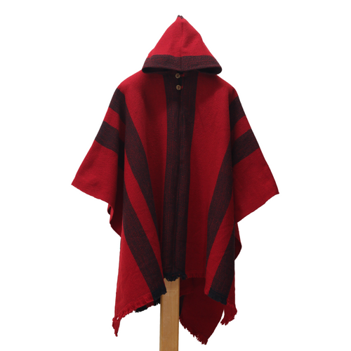 PONCHO LANA DE OVEJA ROJO