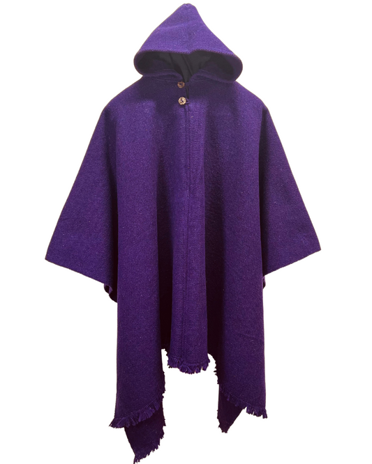 PONCHO DE LANA  MORADO