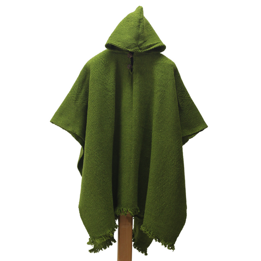 PONCHO LANA OVEJA VERDE  ALBARICOQUE