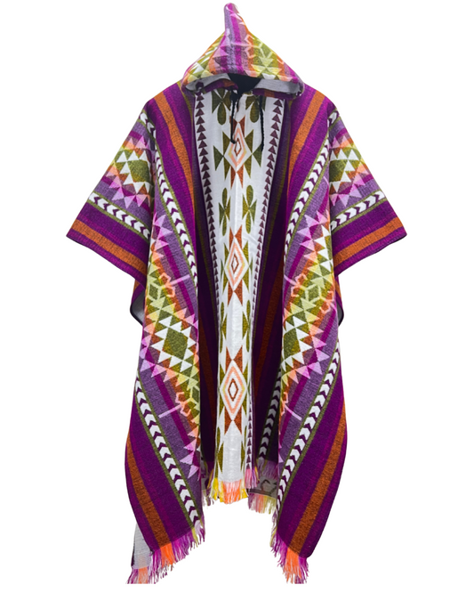 PONCHO ALPACA PURPURA ESPECIAL
