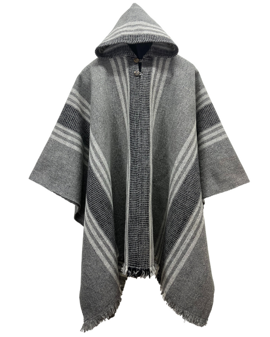 PONCHO HUASO GRIS  BI COLOR