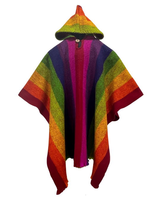 PONCHO LANA DE OVEJA MULTICOLOR