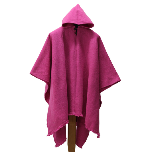 PONCHO DE LANA HUASO ROSADO