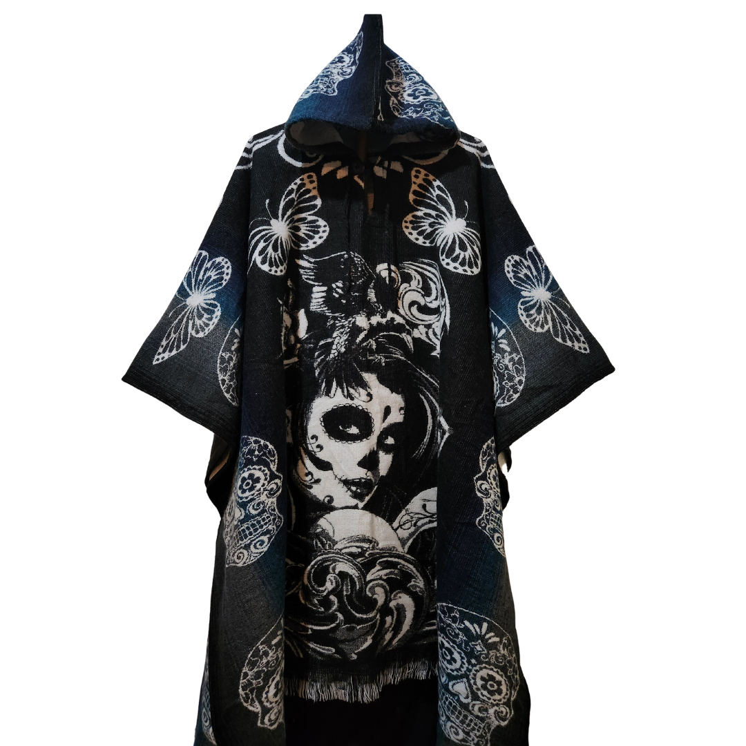 PONCHO ALPACA CATRINA AZUL