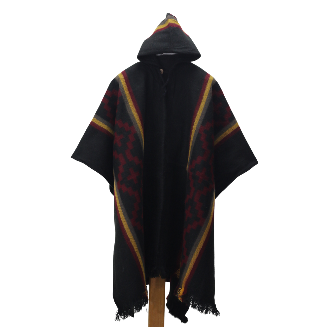 PONCHO ALPACA GRECAS ROJAS AMARRILLO