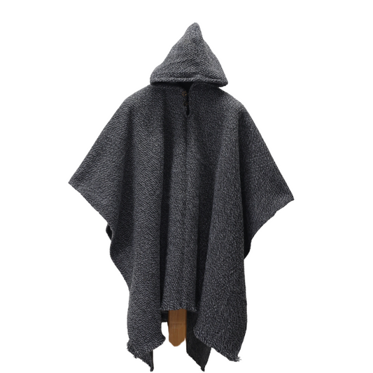 PONCHO LANA GRIS OSCURO