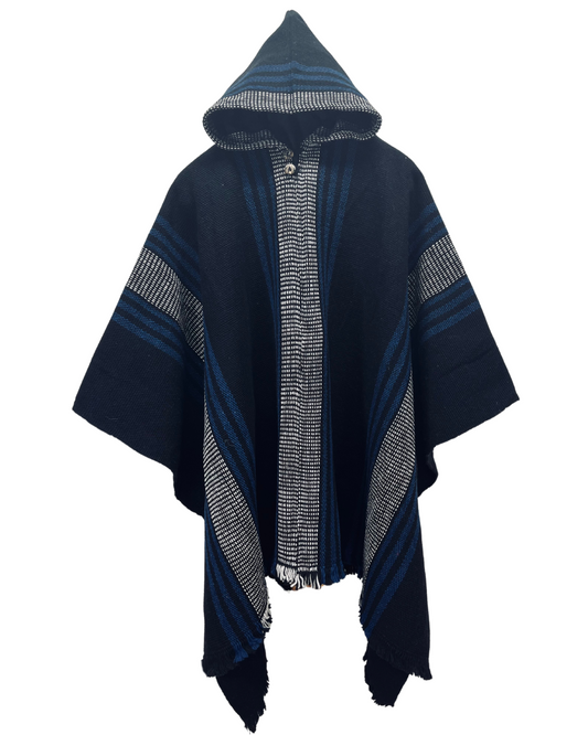 PONCHO HUASO LINEAS AZUL
